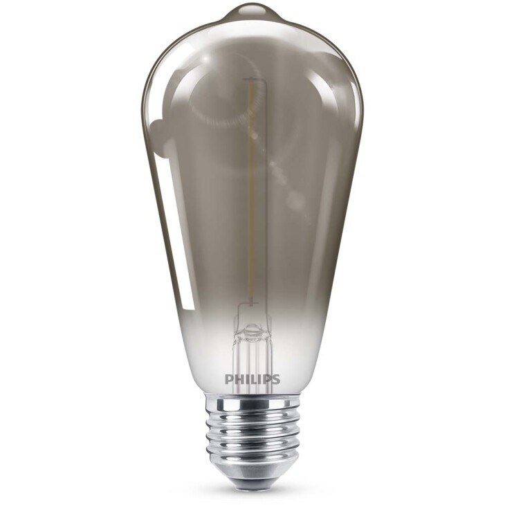 Philips LED Lampe ersetzt 11W, E27 Edisonform ST64, grau, warmweiß, 136 Lumen, nicht dimmbar, 1er Pack