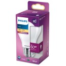 Philips LED Lampe ersetzt 60W, E27 Standardform A60, weiß, warmweiß, 806 Lumen, nicht dimmbar, 1er Pack