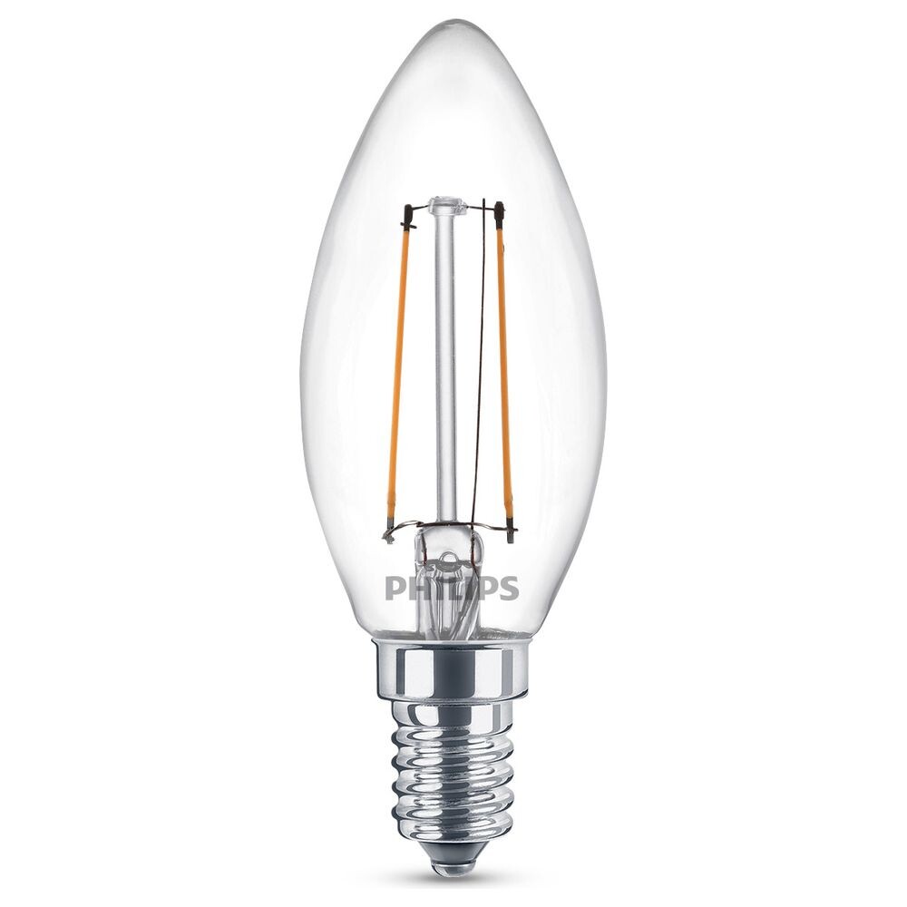 Philips LED Lampe ersetzt 25W, E14 Birne B35, klar