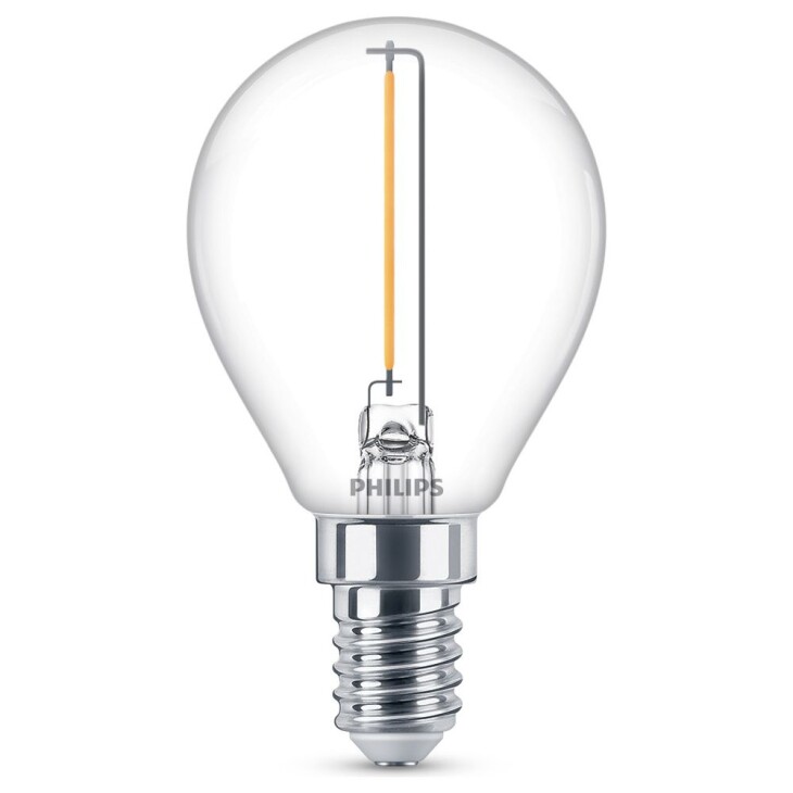 Philips LED Lampe ersetzt 15W, E14 Tropfen P45, klar, warmweiß, 136 Lumen, nicht dimmbar, 1er Pack