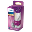 Philips LED Lampe ersetzt 25W, E27 Standardform A60, klar, warmweiß, 250 Lumen, nicht dimmbar, 4er Pack