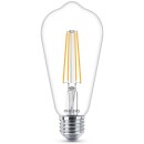 Philips LED Lampe ersetzt 40W, E27 Edisonform ST64, klar, warmweiß, 470 Lumen, nicht dimmbar, 4er Pack