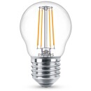 Philips LED Lampe ersetzt 40W, E27 Tropfenform P45, klar, warmweiß, 470 Lumen, nicht dimmbar, 4er Pack
