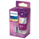 Philips LED Lampe ersetzt 40W, E27 Tropfenform P45, klar, warmweiß, 470 Lumen, nicht dimmbar, 4er Pack