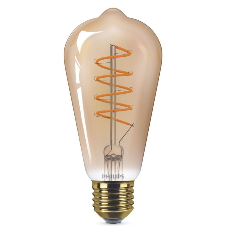 Philips LED Lampe ersetzt 25W, E27 Edisonform ST64, gold, warmweiß, 250 Lumen, dimmbar, 1er Pack