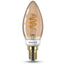 Philips LED Lampe ersetzt 15W, E14 Kerzenform B35, gold, warmweiß, 136 Lumen, dimmbar, 1er Pack