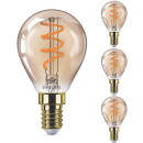 Philips LED Lampe ersetzt 15W, E14 Tropfenform P45, gold, warmweiß, 136 Lumen, dimmbar, 4er Pack
