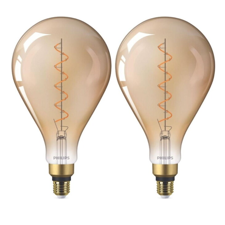 Philips LED Lampe ersetzt 25W, E27 Birne A160, gold, warmweiß, 300 Lumen, nicht dimmbar, 2er Pack