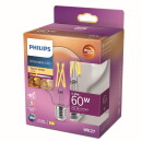 Philips LED Lampe ersetzt 60 W, E27 Globe G93, klar, warmweiß, 810 Lumen, dimmbar, 4er Pack