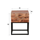 RINGO-Living Massivholz Nachttisch Meilani mit Schublade in Natur-hell und Schwarz-matt