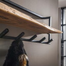 RINGO-Living Massivholz Garderobe Alani mit 6 Haken in Natur-hell und Schwarz-matt