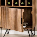 RINGO-Living Massivholz Weinschrank Boni mit Tür in Natur-dunkel und Schwarz-matt