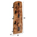 RINGO-Living Massivholz Garderobe Mani mit 8 Haken in Natur-dunkel und Schwarz-matt