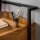 RINGO-Living Massivholz Schreibtisch Lolei mit 2 Schubladen in Natur-dunkel und Schwarz-matt