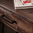 RINGO-Living Massivholz Nachttisch Dorisa mit Schublade in Natur-dunkel und Schwarz-matt