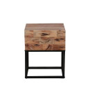 RINGO-Living Massivholz Nachttisch Meilani mit Schublade in Natur-hell und Schwarz-matt [Gebraucht - Gut]