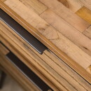 RINGO-Living Massivholz Nachttisch Vaiana mit 2 Schubladen in Natur-dunkel und Schwarz-matt [Gebraucht - Wie Neu]