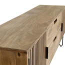 RINGO-Living Massivholz Lowboard Boni mit 2 Schubladen und 2 Türen in Natur-dunkel und Schwarz-matt