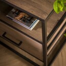RINGO-Living Massivholz Nachttisch Luana mit Schublade in Natur-dunkel und Schwarz-matt [Gebraucht - Gut]