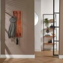 RINGO-Living Massivholz Garderobe Mikala mit 6 Haken in Natur-hell und Schwarz-matt [Gebraucht - Wie Neu]