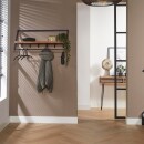 RINGO-Living Massivholz Garderobe Nalani in Natur-hell und Schwarz-matt 6 Haken