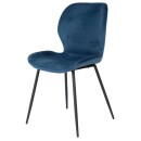 RINGO-Living Samt Stuhl Jeevan in Blau und Schwarz-matt