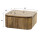 RINGO-Living Nachttisch Fedja mit Schublade in Natur-dunkel aus Mangoholz 210x450x400 [Gebraucht - Gut]