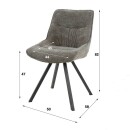 RINGO-Living Esszimmerstuhl Orry in Taupe aus Boucle 820x500x580mm