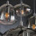 famlights | Pendelleuchte Kyra in Altsilber und Rauchglas E27 6-flammig [Gebraucht - Wie Neu]
