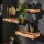 RINGO-Living Wandregal Loryn in Natur-dunkel aus Akazienholz mit Schublade 3er-Set 80x600x200mm
